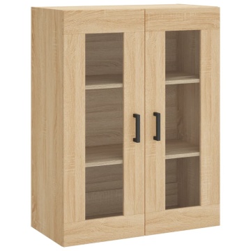 Dulap TV montat pe perete, stejar sonoma, 69,5x34x90 cm - Img 2