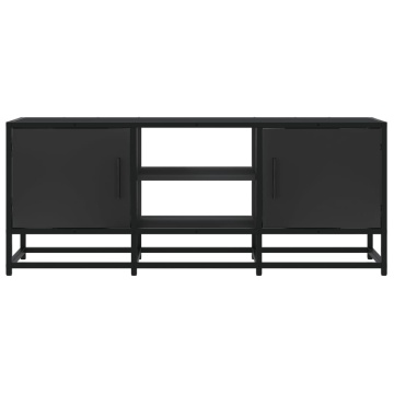 Dulap TV, negru, 100x35x41 cm, lemn prelucrat și metal - Img 4