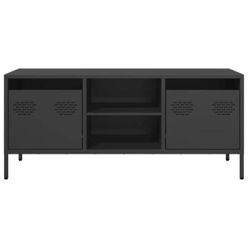 Dulap TV, negru, 101,5x39x43,5 cm, oțel laminat la rece - Img 4