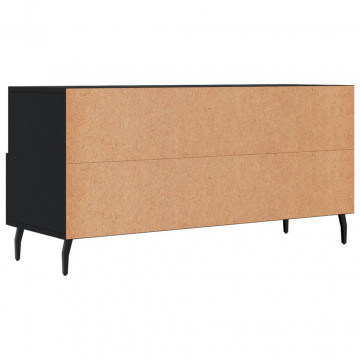 Dulap TV, negru, 102x36x50 cm, lemn prelucrat - Img 7