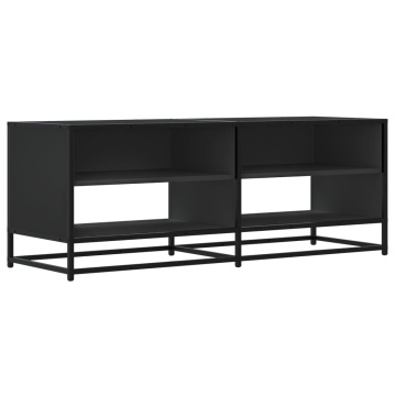 Dulap TV, negru, 120,5x40x46 cm, lemn prelucrat și metal - Img 2
