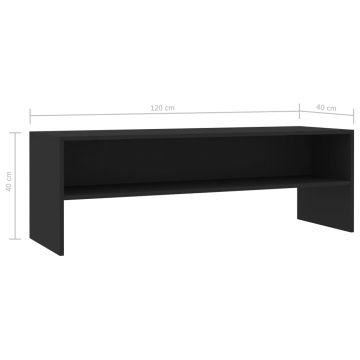 Dulap TV, negru, 120x40x40 cm, lemn prelucrat - Img 5