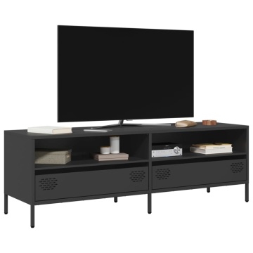 Dulap TV, negru, 135x39x43,5 cm, oțel laminat la rece - Img 1