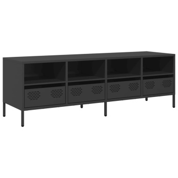 Dulap TV, negru, 135x39x43,5 cm, oțel laminat la rece - Img 2