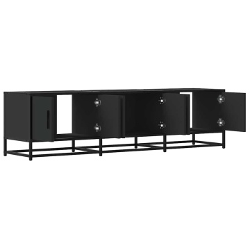 Dulap TV, negru, 150x35x41 cm, lemn prelucrat și metal - Img 6