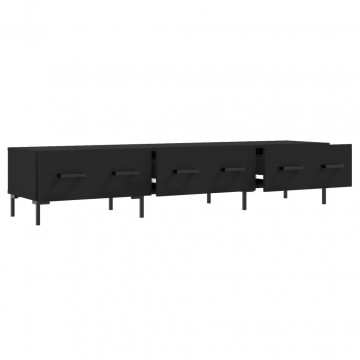 Dulap TV, negru, 150x36x30 cm, lemn prelucrat - Img 5