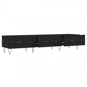 Dulap TV, negru, 150x36x30 cm, lemn prelucrat - Img 5