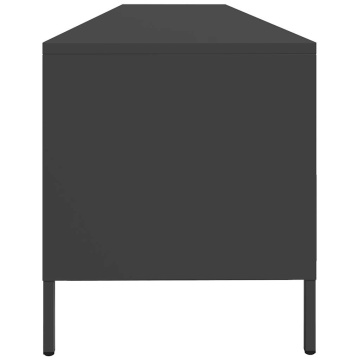 Dulap TV, negru, 202x39x43,5 cm, oțel laminat la rece - Img 5
