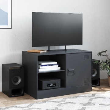 Dulap TV, negru, 67x39x44 cm, oțel - Img 3