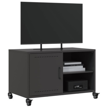 Dulap TV, negru, 68x39x43,5 cm, oțel laminat la rece - Img 4