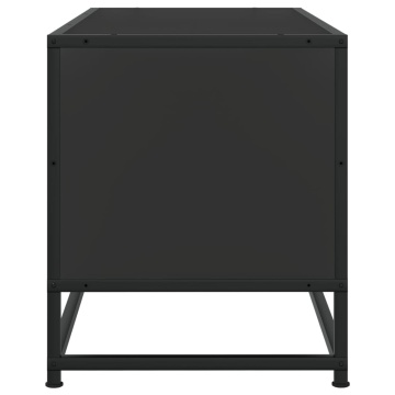 Dulap TV, negru, 80x34,5x40 cm, lemn prelucrat și metal - Img 8
