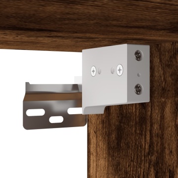 Dulap TV stejar fumuriu 100x31x39,5 cm, lemn prelucrat și metal - Img 7