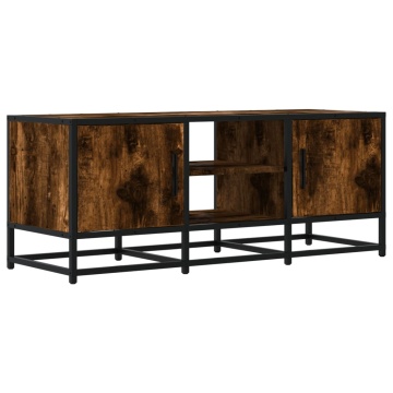 Dulap TV stejar fumuriu, 100x35x41 cm lemn prelucrat și metal - Img 2