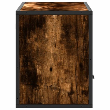 Dulap TV stejar fumuriu, 80x31x39,5 cm, lemn prelucrat și metal - Img 8