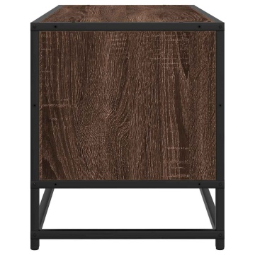 Dulap TV, stejar maro, 100x34,5x40 cm, lemn prelucrat și metal - Img 8
