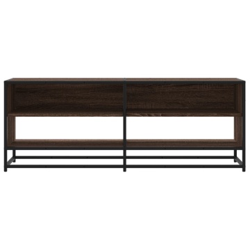 Dulap TV stejar maro, 120,5x40x46 cm, lemn prelucrat și metal - Img 4