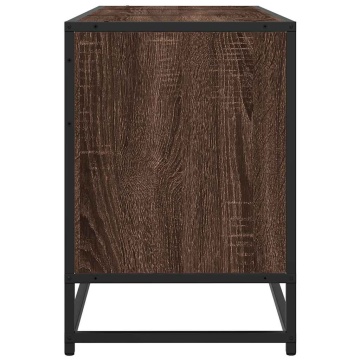 Dulap TV, stejar maro, 150x35x41 cm, lemn prelucrat și metal - Img 8