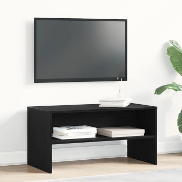 Dulap TV Stejar Negru 80x40x40 cm Lemn prelucrat - Img 1