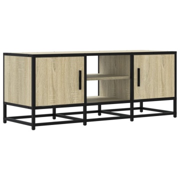 Dulap TV, stejar sonoma, 100x35x41 cm, lemn prelucrat și metal - Img 2