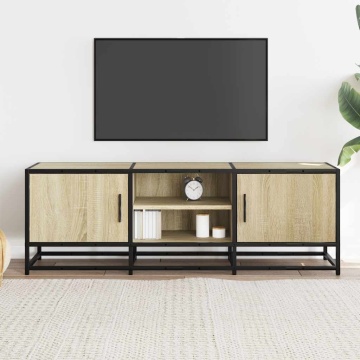 Dulap TV, stejar sonoma, 120x35x41 cm, lemn prelucrat și metal - Img 3