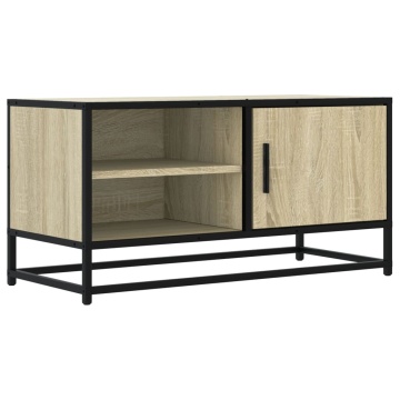 Dulap TV, stejar sonoma, 80x34,5x40 cm, lemn prelucrat și metal - Img 2