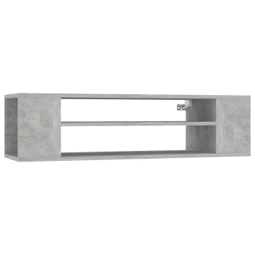 Dulap TV suspendat, gri beton, 100x30x26,5 cm, PAL - Img 2