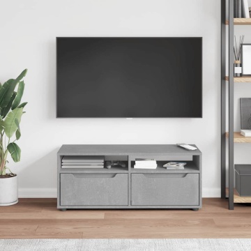 Dulap TV VISNES Beton Gri 100x40x38 cm Lemn prelucrat - Img 3