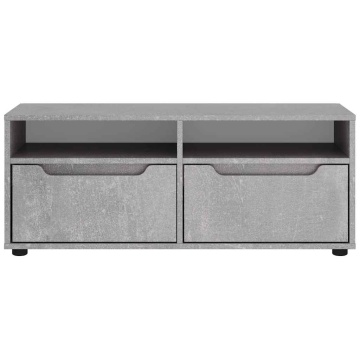 Dulap TV VISNES Beton Gri 100x40x38 cm Lemn prelucrat - Img 8
