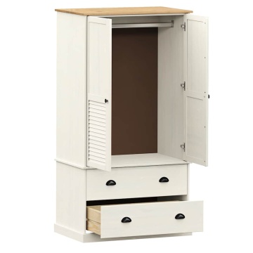 Dulap VIGO, alb, 90x55x170 cm, lemn masiv de pin - Img 8