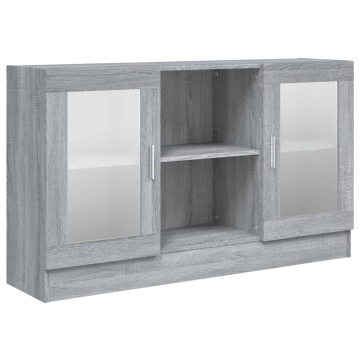 Dulap vitrină, gri sonoma, 120x30,5x70 cm, lemn prelucrat - Img 2