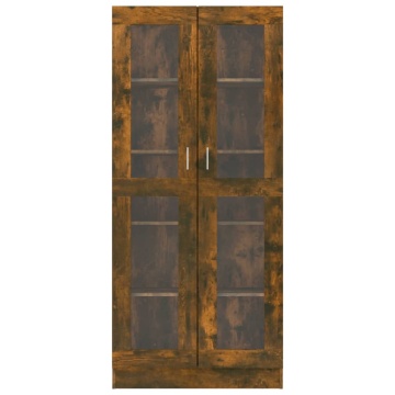 Dulap vitrină stejar fumuriu 82,5x30,5x185,5 cm lemn prelucrat - Img 3