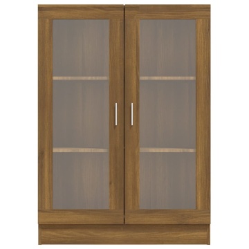 Dulap vitrină, stejar maro, 82,5x30,5x115 cm, lemn prelucrat - Img 5