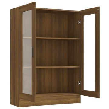 Dulap vitrină, stejar maro, 82,5x30,5x115 cm, lemn prelucrat - Img 8