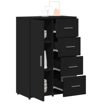 Dulapuri, 2 buc., negru, 60x31x84 cm, lemn prelucrat - Img 8