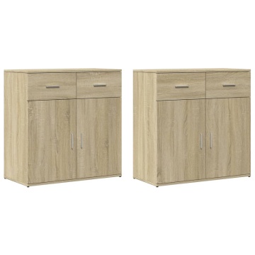 Dulapuri, 2 buc., stejar sonoma, 79x38x80 cm, lemn prelucrat - Img 2