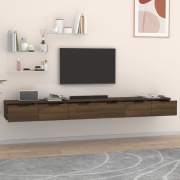 Dulapuri de perete, 2 buc., maro, 102x30x20 cm, lemn prelucrat - Img 3