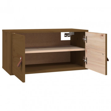 Dulapuri de perete 2 buc. maro miere 60x30x30 cm lemn masiv pin - Img 5