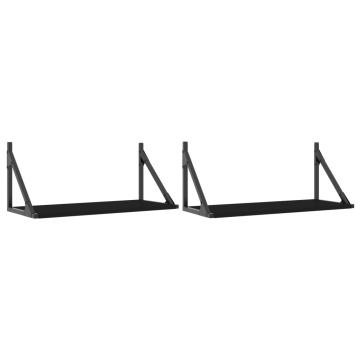 Dulapuri de perete, 2 buc., negru, 60x25x25,5 cm, lemn - Img 2