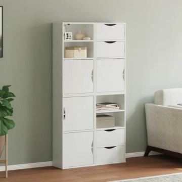 Dulapuri laterale 4 buc ODDA alb 40x24x79 cm lemn masiv de pin - Img 1