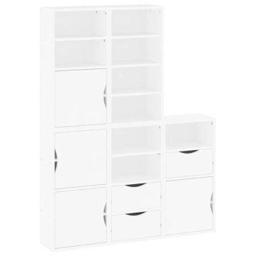 Dulapuri laterale 5 buc ODDA alb 40x24x79 cm lemn masiv de pin - Img 2