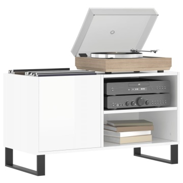 Dulapuri pentru discuri alb lucios 85x38x48 cm lemn prelucrat - Img 3