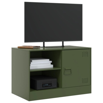 Dulapuri TV 2 buc., verde măslină, 67x39x44 cm Otel - Img 3