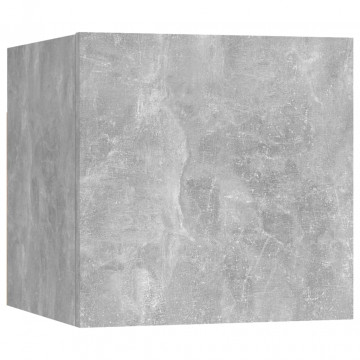Dulapuri TV montaj pe perete, 2 buc., gri beton, 30,5x30x30 cm - Img 7