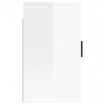 Dulapuri TV montaj perete 2 buc. alb extralucios 40x34,5x60 cm - Img 6