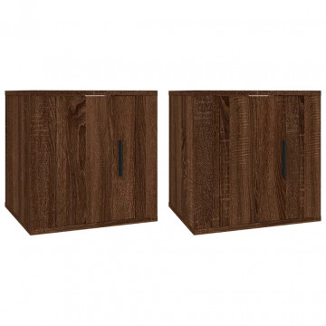 Dulapuri TV montate pe perete 2 buc. stejar maro 40x34,5x40 cm - Img 2
