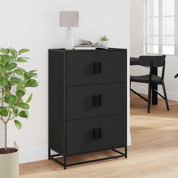 Dulapuru negru 68x35x106,5 cm lemn și metal prelucrat - Img 3