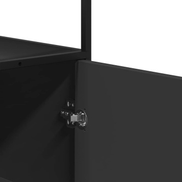 Dulapuru negru 68x35x139 cm lemn și metal prelucrat - Img 7