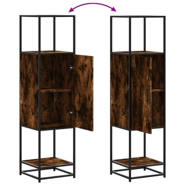 Dulapuru stejar afumat 35,5x35x139 cm lemn și metal prelucrat - Img 7
