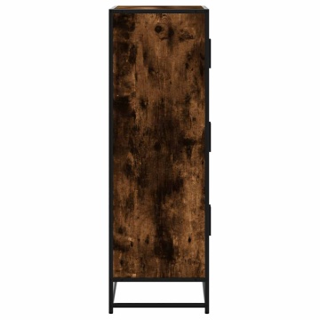Dulapuru stejar afumat 68x35x106,5 cm lemn și metal prelucrat - Img 8