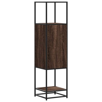Dulapuru stejar maro 35,5x35x139 cm lemn și metal prelucrat - Img 6